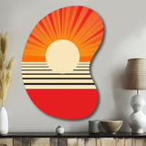 Minimal Geometric Orange Bold Sunset VI - Asymmetric Metal Wall Art