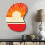 Minimal Geometric Orange Bold Sunset VI - Asymmetric Metal Wall Art