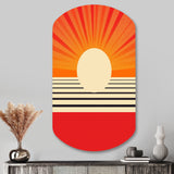 Minimal Geometric Orange Bold Sunset VI - Asymmetric Metal Wall Art