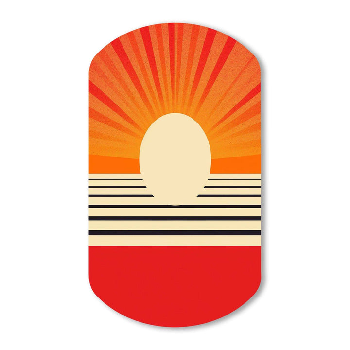 Minimal Geometric Orange Bold Sunset VI - Asymmetric Metal Wall Art