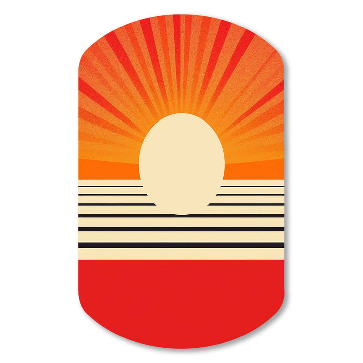 Minimal Geometric Orange Bold Sunset VI - Asymmetric Metal Wall Art