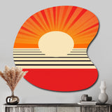 Minimal Geometric Orange Bold Sunset VI - Asymmetric Metal Wall Art