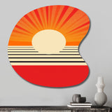 Minimal Geometric Orange Bold Sunset VI - Asymmetric Metal Wall Art