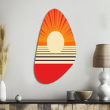 Minimal Geometric Orange Bold Sunset VI - Asymmetric Metal Wall Art