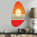 Minimal Geometric Orange Bold Sunset VI - Asymmetric Metal Wall Art