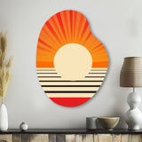 Minimal Geometric Orange Bold Sunset VI - Asymmetric Metal Wall Art