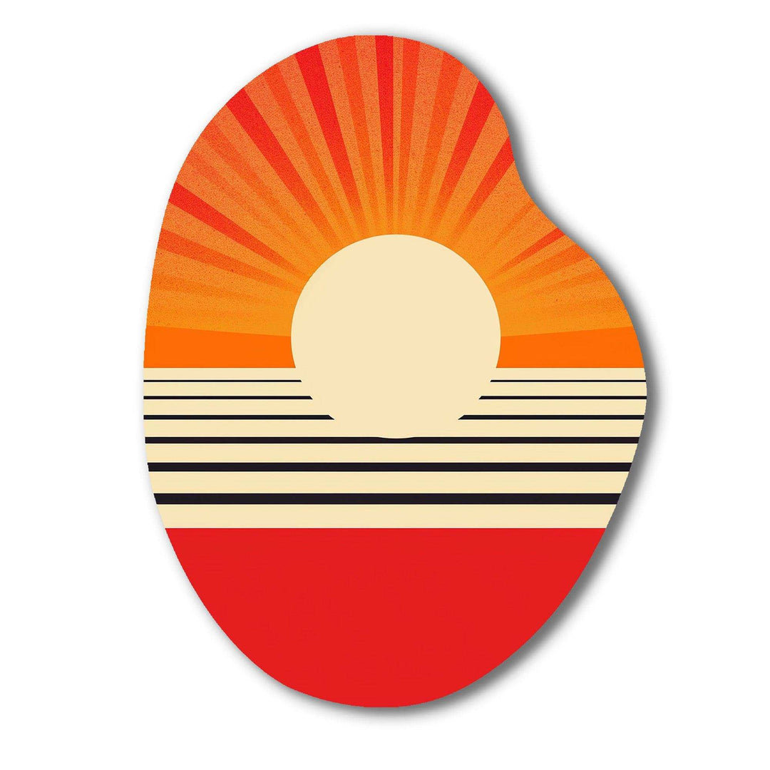 Minimal Geometric Orange Bold Sunset VI - Asymmetric Metal Wall Art