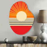 Minimal Geometric Orange Bold Sunset VI - Asymmetric Metal Wall Art