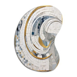 Grey and Yellow Mosaic II - Asymmetric Metal Wall Art