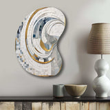 Grey and Yellow Mosaic II - Asymmetric Metal Wall Art