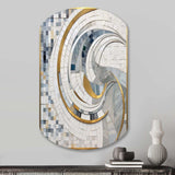 Grey and Yellow Mosaic II - Asymmetric Metal Wall Art