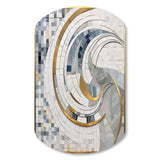 Grey and Yellow Mosaic II - Asymmetric Metal Wall Art