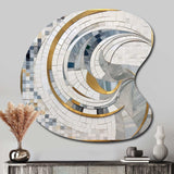 Grey and Yellow Mosaic II - Asymmetric Metal Wall Art