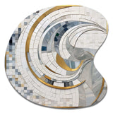 Grey and Yellow Mosaic II - Asymmetric Metal Wall Art