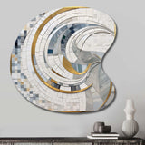 Grey and Yellow Mosaic II - Asymmetric Metal Wall Art