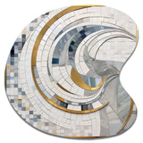 Grey and Yellow Mosaic II - Asymmetric Metal Wall Art