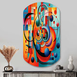 Orange Blue Geometry Unleashed IV - Asymmetric Metal Wall Art