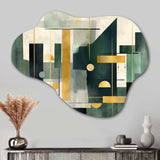 Gold Green Parallel Universes - Asymmetric Metal Wall Art