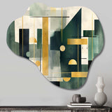 Gold Green Parallel Universes - Asymmetric Metal Wall Art