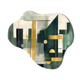 Gold Green Parallel Universes - Asymmetric Metal Wall Art