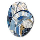 Gold Constructing Blue Realms I - Asymmetric Metal Wall Art