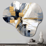 Grey and Gold Transcendent Impressions I - Asymmetric Metal Wall Art