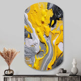 Yellow and Grey Cosmic Vibrations II - Asymmetric Metal Wall Art