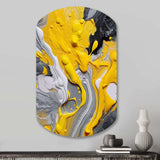 Yellow and Grey Cosmic Vibrations II - Asymmetric Metal Wall Art