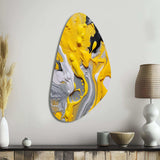 Yellow and Grey Cosmic Vibrations II - Asymmetric Metal Wall Art