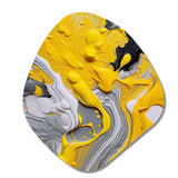 Yellow and Grey Cosmic Vibrations II - Asymmetric Metal Wall Art