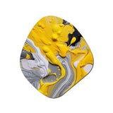 Yellow and Grey Cosmic Vibrations II - Asymmetric Metal Wall Art