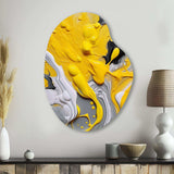 Yellow and Grey Cosmic Vibrations II - Asymmetric Metal Wall Art