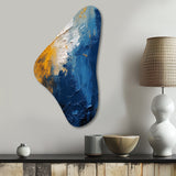 Blue and Yellow Intuitive Expressions I - Asymmetric Metal Wall Art