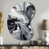 Black and Grey Harmony In Chaos - Asymmetric Metal Wall Art