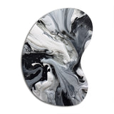 Black and Grey Harmony In Chaos - Asymmetric Metal Wall Art