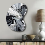 Black and Grey Harmony In Chaos - Asymmetric Metal Wall Art