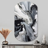 Black and Grey Harmony In Chaos - Asymmetric Metal Wall Art