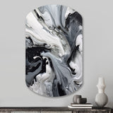 Black and Grey Harmony In Chaos - Asymmetric Metal Wall Art