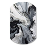 Black and Grey Harmony In Chaos - Asymmetric Metal Wall Art