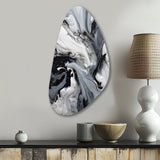 Black and Grey Harmony In Chaos - Asymmetric Metal Wall Art