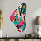 Pink and Turquoise Abstract Enigma II - Asymmetric Metal Wall Art