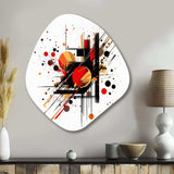 Red and Black Abstract Symphony II - Asymmetric Metal Wall Art