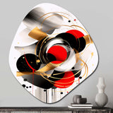 Red and Black Abstract Symphony IV - Asymmetric Metal Wall Art