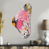 Pink and Grey Geometric I - Asymmetric Metal Wall Art