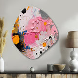 Pink and Grey Geometric I - Asymmetric Metal Wall Art