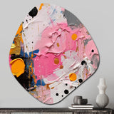 Pink and Grey Geometric I - Asymmetric Metal Wall Art