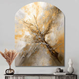 Gold and Silver Chromatic Essence I - Asymmetric Metal Wall Art