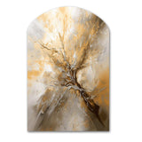 Gold and Silver Chromatic Essence I - Asymmetric Metal Wall Art