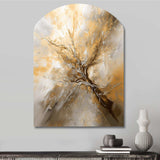 Gold and Silver Chromatic Essence I - Asymmetric Metal Wall Art