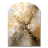 Gold and Silver Chromatic Essence I - Asymmetric Metal Wall Art